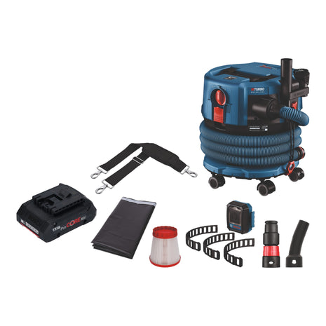 Bosch GAS 18V-12 MC Aspiratore professionale a batteria BITURBO Brushless + 1x batteria ProCore 4,0 Ah + accessori - senza caricabatterie