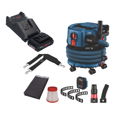 Bosch GAS 18V-12 MC Aspirador inalámbrico profesional BITURBO Brushless + 1x batería ProCore 4.0 Ah + cargador + accesorios