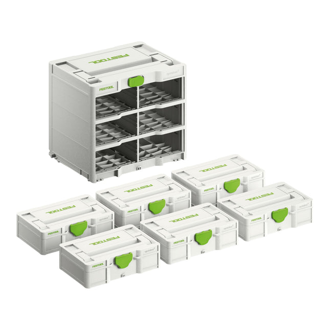 Festool Rack SYS3-RK/6 M 337-Set Systainer³ 6 piezas ( 577816 ) para todas las variantes de Systainer³ S 76