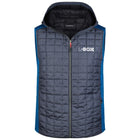 L-Boxx Herren Hybrid Strickfleece Gilet Weste - royal melange / anthracite melange Größe L