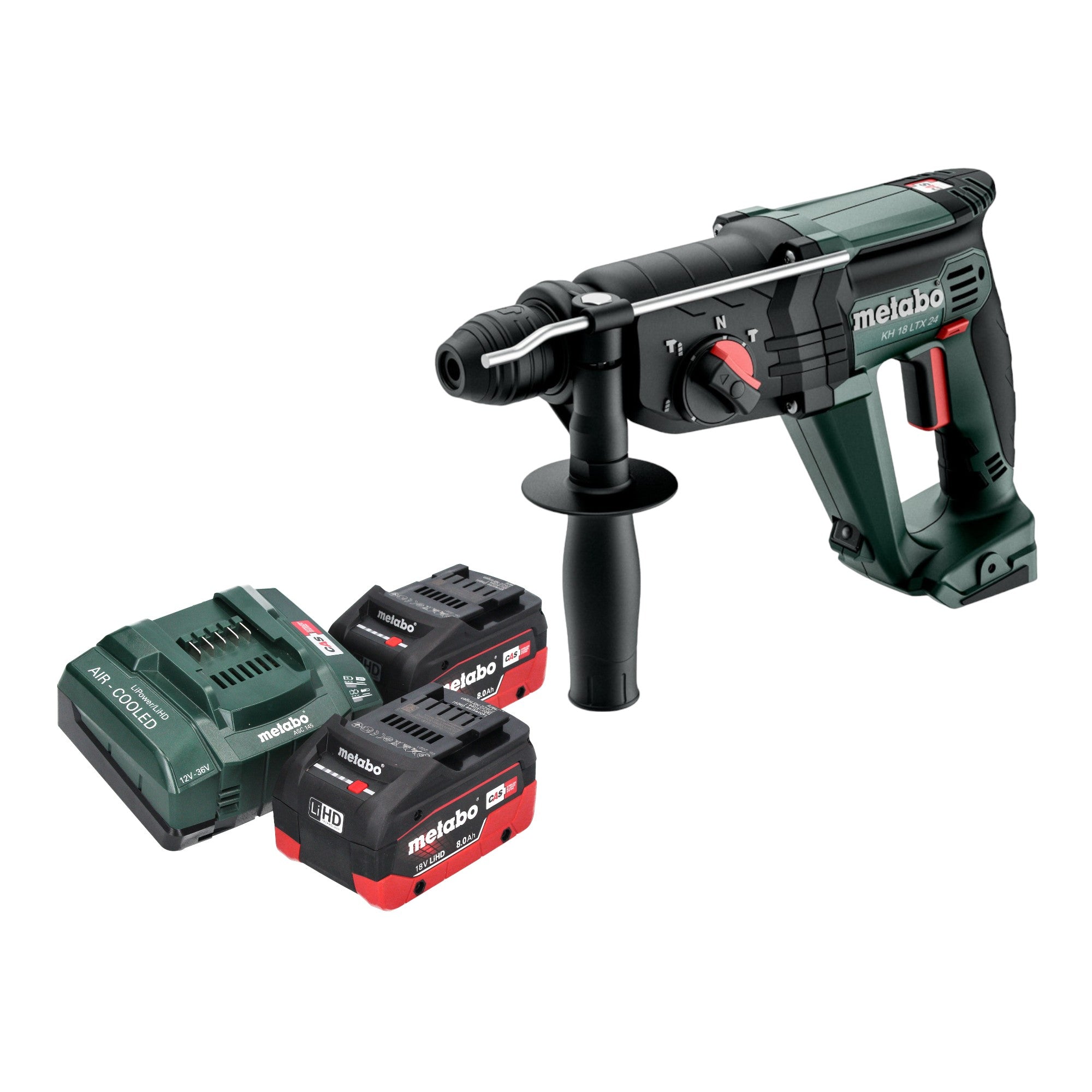 Metabo KH 18 LTX 24 Akku Kombihammer 18 V 2 1 J SDS Plus 2x LiHD Akku 8 0 Ah Ladegeraet 0 - toolbrothers