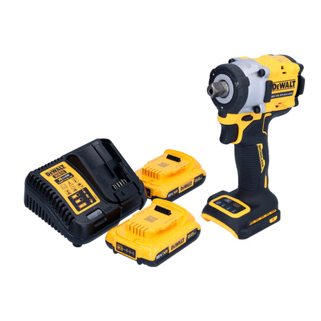 DeWalt DCF 922 D2 Akku Schlagschrauber 18 V 406 Nm 1/2" Brushless + 2x Akku 2,0 Ah + Ladegerät