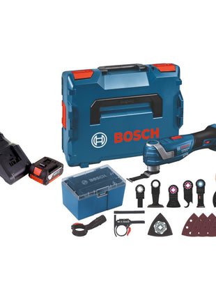 Bosch GOP 18V-34 Professional Akku Multi Cutter 18 V Starlock Plus + 1x Akku 3,0 Ah + Ladegerät + 17 tlg. Zubehör + L-Boxx