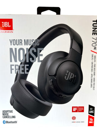 Casque JBL Tune 770NC Bluetooth 5.3 Pure Bass Sound Noir jusqu'à 70 heures d'autonomie Vainqueur Reddot 2023