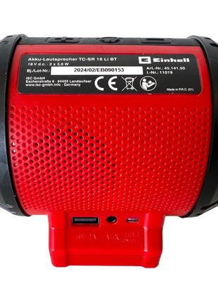 Einhell TC-SR 18 Li BT - Głośnik bezprzewodowy Solo ( 4514150 ) 18 V Bluetooth AUX Solo - bez akumulatora, bez ładowarki