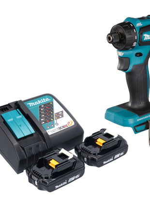 Makita DDF 083 RA taladro atornillador inalámbrico 18 V 40 Nm 1/4'' sin escobillas + 2x baterías 2,0 Ah + cargador