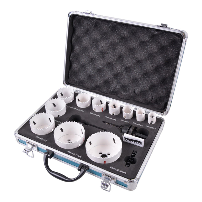 Juego de sierras de corona Makita HSS BiM 19 - 75 mm 14 piezas ( D-47298 )