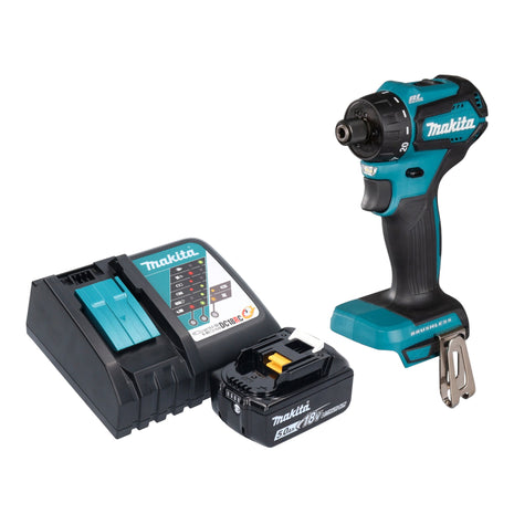 Makita DDF 083 RT1 Perceuse-visseuse sans fil 18 V 40 Nm 1/4'' Brushless + 1x batterie 5,0 Ah + chargeur