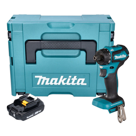 Makita DDF 083 A1J Trapano avvitatore a batteria 18 V 40 Nm 1/4'' brushless + 1x batteria ricaricabile 2,0 Ah + Makpac - senza caricabatterie