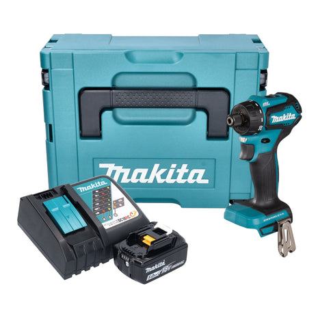 Makita DDF 083 RT1J taladro atornillador inalámbrico 18 V 40 Nm 1/4'' sin escobillas + 1x batería 5,0 Ah + cargador + Makpac