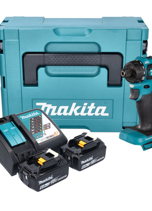 Makita DDF 083 RGJ taladro atornillador inalámbrico 18 V 40 Nm 1/4'' sin escobillas + 2x batería 6,0 Ah + cargador + Makpac