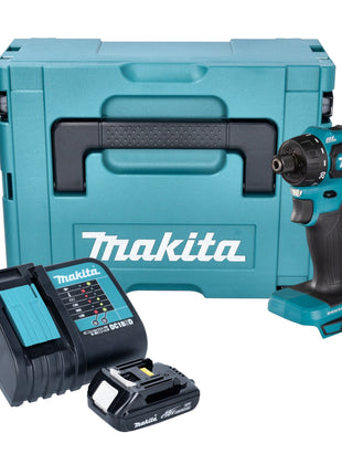 Makita DDF 083 SY1J taladro atornillador inalámbrico 18 V 40 Nm 1/4'' sin escobillas + 1x batería 1,5 Ah + cargador + Makpac