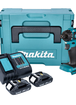 Makita DDF 083 SYJ taladro atornillador inalámbrico 18 V 40 Nm 1/4'' sin escobillas + 2x batería 1,5 Ah + cargador + Makpac