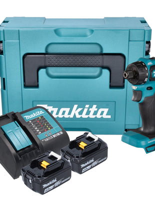 Makita DDF 083 SMJ taladro atornillador inalámbrico 18 V 40 Nm 1/4'' sin escobillas + 2x batería 4,0 Ah + cargador + Makpac