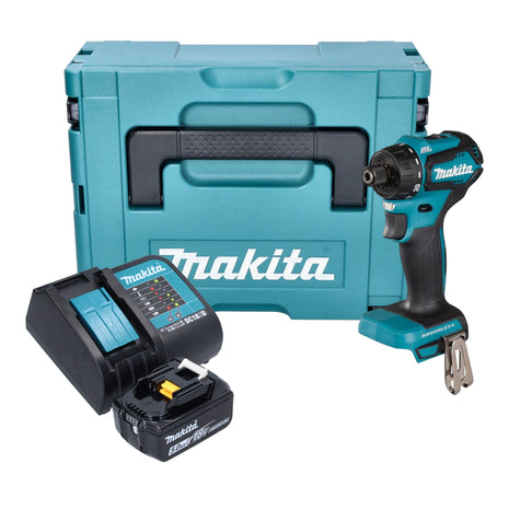 Makita DDF 083 ST1J taladro atornillador inalámbrico 18 V 40 Nm 1/4'' sin escobillas + 1x batería 5,0 Ah + cargador + Makpac