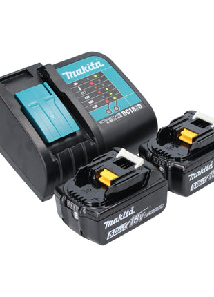 Makita DDF 083 STJ taladro atornillador inalámbrico 18 V 40 Nm 1/4'' sin escobillas + 2x batería 5,0 Ah + cargador + Makpac