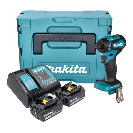 Taladro sin cable Makita DDF 083 SGJ 18 V 40 Nm 1/4'' sin escobillas + 2x batería recargable 6,0 Ah + cargador + Makpac