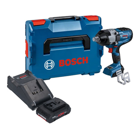 Bosch GDS 18V-1600 HC Atornillador de impacto inalámbrico profesional 18 V 1600 Nm 3/4'' BITURBO Brushless + 1x batería ProCORE 4,0 Ah + cargador + L-Boxx