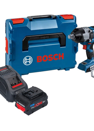 Bosch GDS 18V-1600 HC Atornillador de impacto inalámbrico profesional 18 V 1600 Nm 3/4'' BITURBO Brushless + 1x batería ProCORE 8,0 Ah + cargador + L-Boxx