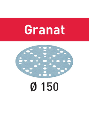 Festool STF D150/48 P220 GR/10 Disque abrasif grenat 150 mm P220 40 pièces ( 4x 578137 ) pour RO 150, ES 150, ETS 150, ETS EC 150, LEX 150, WTS 150, HSK-D 150