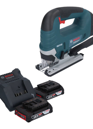 Bosch GST 18V-125 B Sierra de calar profesional a batería 18 V 125 mm sin escobillas + 2x baterías 2,0 Ah + cargador