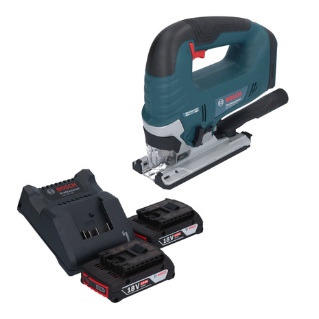 Bosch GST 18V-125 B Professional Scie sauteuse sans fil 18 V 125 mm Brushless + 2x batterie 2,0 Ah + chargeur