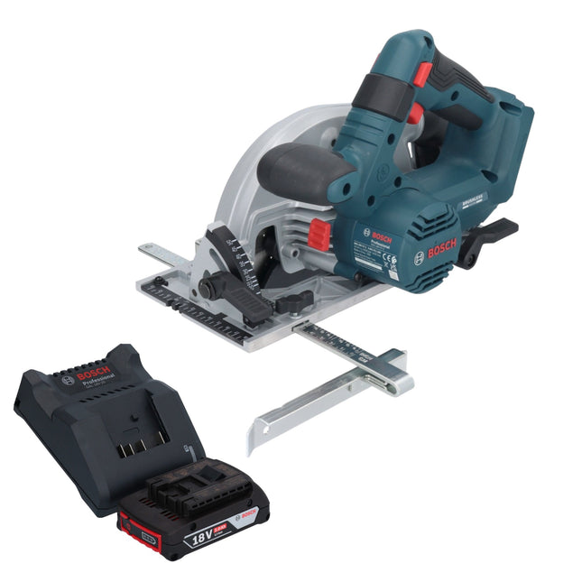 Bosch GKS 18V-57-2 Sega circolare professionale a batteria 18 V 165 mm brushless + 1x batteria ricaricabile 2,0 Ah + caricabatterie