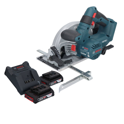 Bosch GKS 18V-57-2 Sierra circular profesional con acumulador 18 V 165 mm sin escobillas + 2x acumulador 2,0 Ah + cargador
