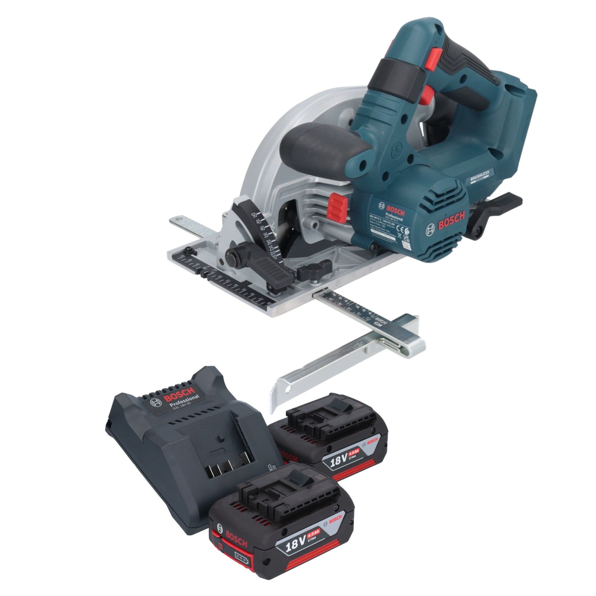 Bosch GKS 18V 57 2 Professional Akku Handkreissaege 18 V 165 mm Brushless 2x Akku 4 0 Ah Ladegeraet 0 - toolbrothers