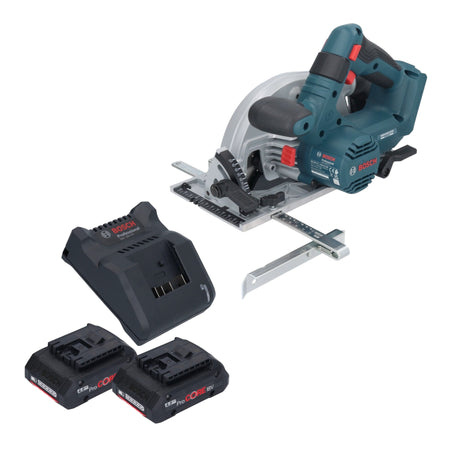 Bosch GKS 18V-57-2 Sega circolare professionale a batteria 18 V 165 mm brushless + 2x batteria ProCORE 4,0 Ah + caricabatterie