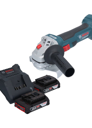 Bosch GWS 18V-7 Professional Meuleuse angulaire sans fil 18 V 125 mm Brushless + 2x batterie 2,0 Ah + chargeur