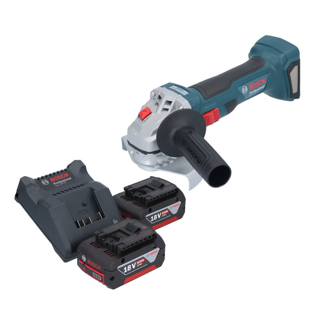 Bosch GWS 18V-7 Amoladora angular profesional sin cable 18 V 125 mm sin escobillas + 2x acumulador 4,0 Ah + cargador