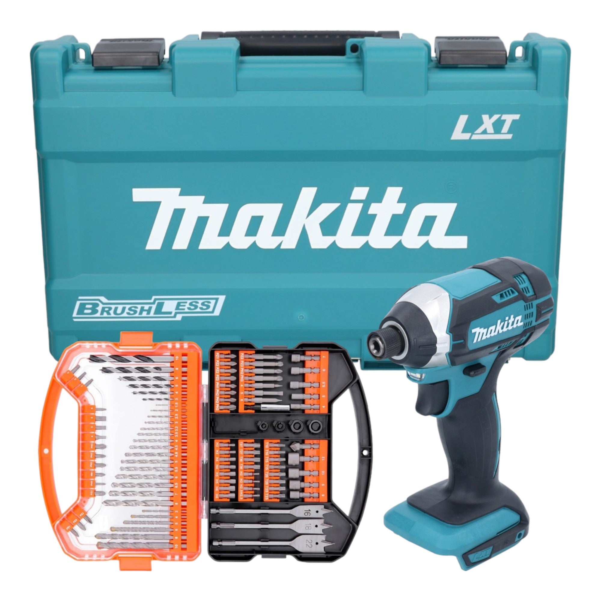 Makita DTD 152 Z Akku Schlagschrauber 18 V 165 Nm 1 4 inkl Koffer WellCut 101 tlg Bit und Bohrer Set 0 - toolbrothers