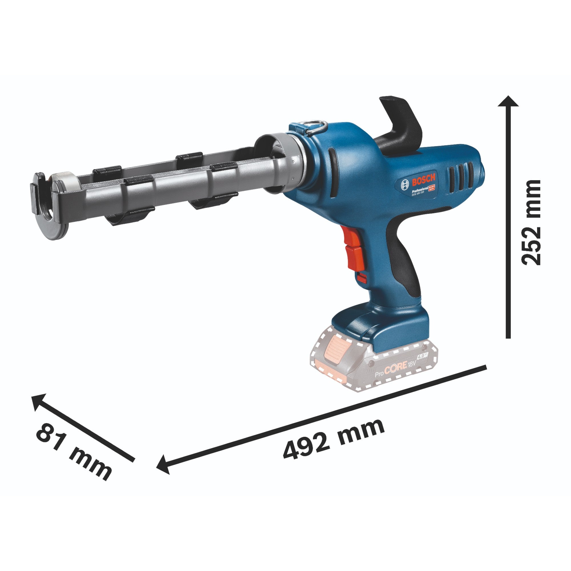 Bosch GCG 18V 310 Professional Akku Kartuschenpresse 18 V 310 ml 3 5 kN 2x ProCORE Akku 4 0 Ah Ladegeraet 3 - toolbrothers