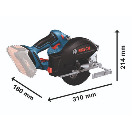 Bosch GKM 18V-50 Sega circolare professionale a batteria per metalli 18 V 136 mm brushless + 1x batteria ricaricabile 4,0 Ah + caricabatterie + L-Boxx