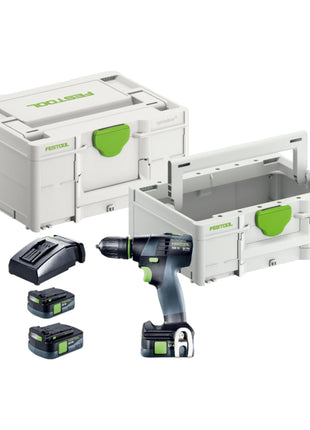 Festool TXS 12 2.5-Plus taladro atornillador a batería 12 V 30 Nm sin escobillas (576873) + 2 baterías 2,5 Ah + cargador + Systainer + Systainer ToolBox SYS3 TB M 137