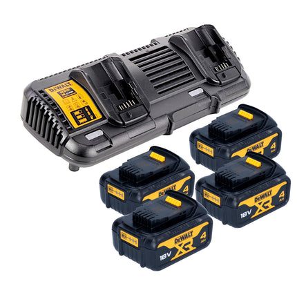 Cortacésped a batería DeWalt DCMW 564 M4 36 V (2x 18 V) 48 cm sin escobillas + 4x batería 4,0 Ah + cargador