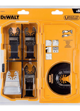 DeWalt DT 20715-QZ Multitool Zubehör 5 tlg. für Holz, Holz mit Nägeln, Kunststoff, Gipskarton, Lack- und Kleberesten