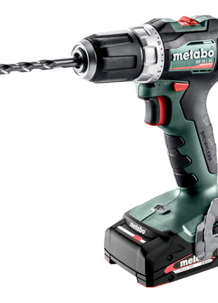 Metabo BS 18 L BL akumulatorowa wiertarko-wkrętarka 18 V 60 Nm bezszczotkowa ( 602326500 ) + 2x akumulator 2,0 Ah + ładowarka + metabox