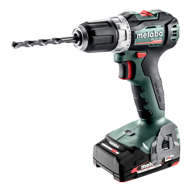 Metabo BS 18 L BL cordless drill driver 18 V 60 Nm brushless ( 602326500 ) + 2x rechargeable battery 2.0 Ah + charger + metabox