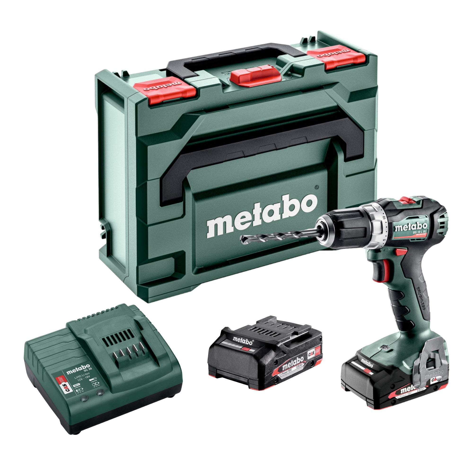 Metabo BS 18 L BL Akku Bohrschrauber 18 V 60 Nm Brushless 602326500 2x Akku 2 0 Ah Ladegeraet Metabox 0 - toolbrothers
