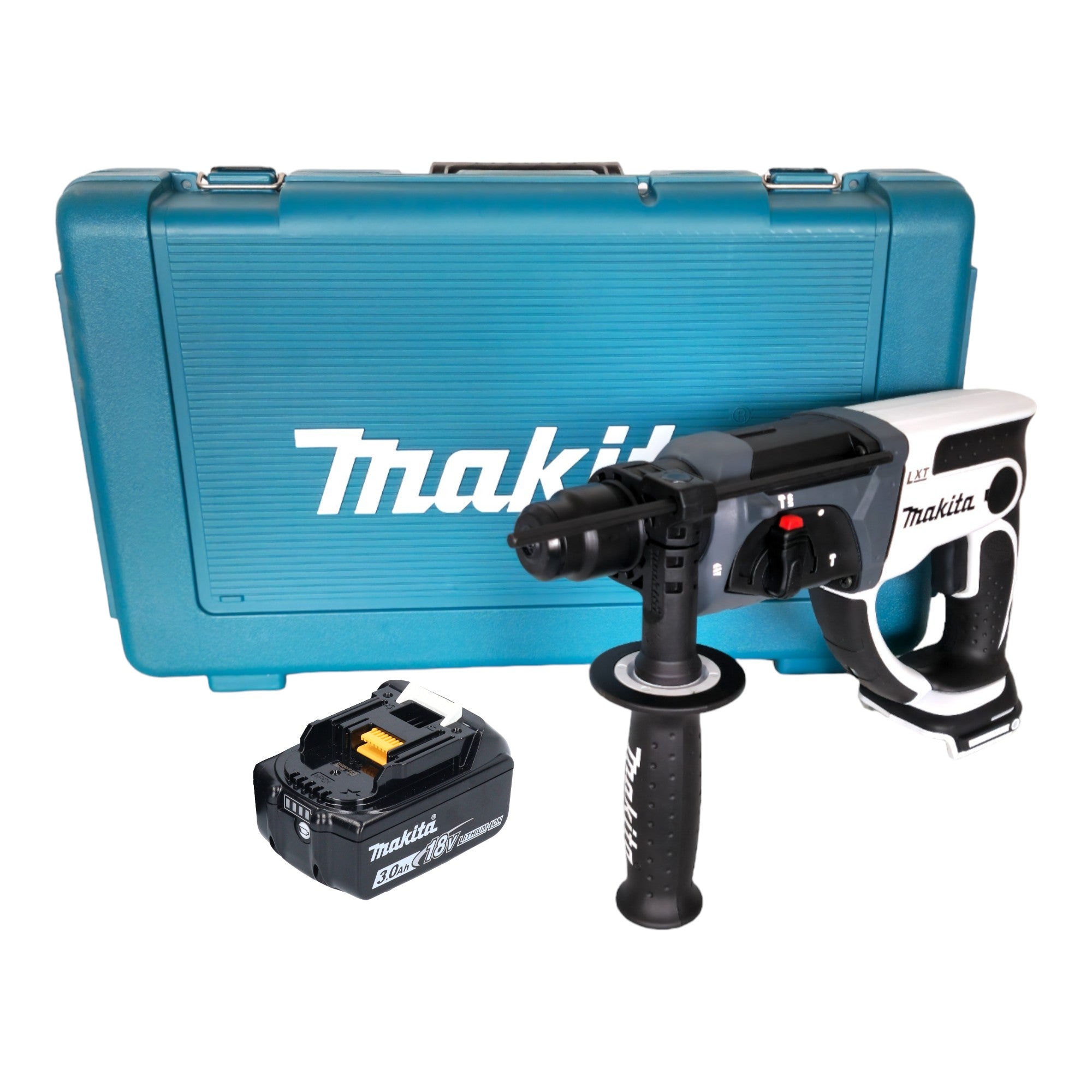 Makita DHR 202 F1W Akku Bohrhammer 18 V 20 mm 2 0 J weiss 1x Akku 3 0 Ah Koffer ohne Ladegeraet 0 - toolbrothers