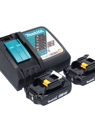 Kit combinado de baterías Makita DLX 2278 RA + taladro percutor DHP 484 54 Nm + taladro percutor DHR 171 1,2 J + 2x baterías 2,0 Ah + cargador