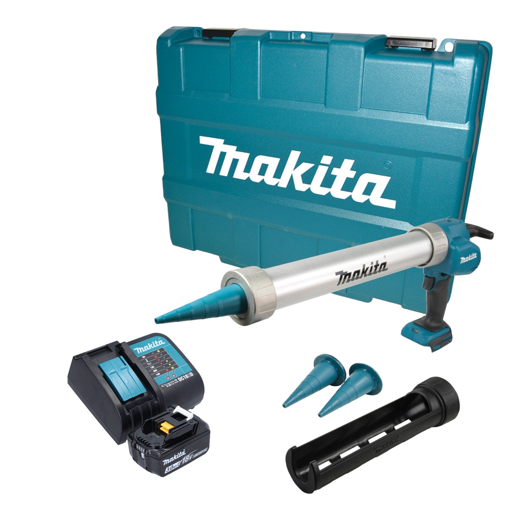 Makita DCG 180 SF1XK Akku Kartuschenpistole 18 V 300 600 ml 1x Akku 3 0 Ah Ladegeraet Koffer 0 - toolbrothers