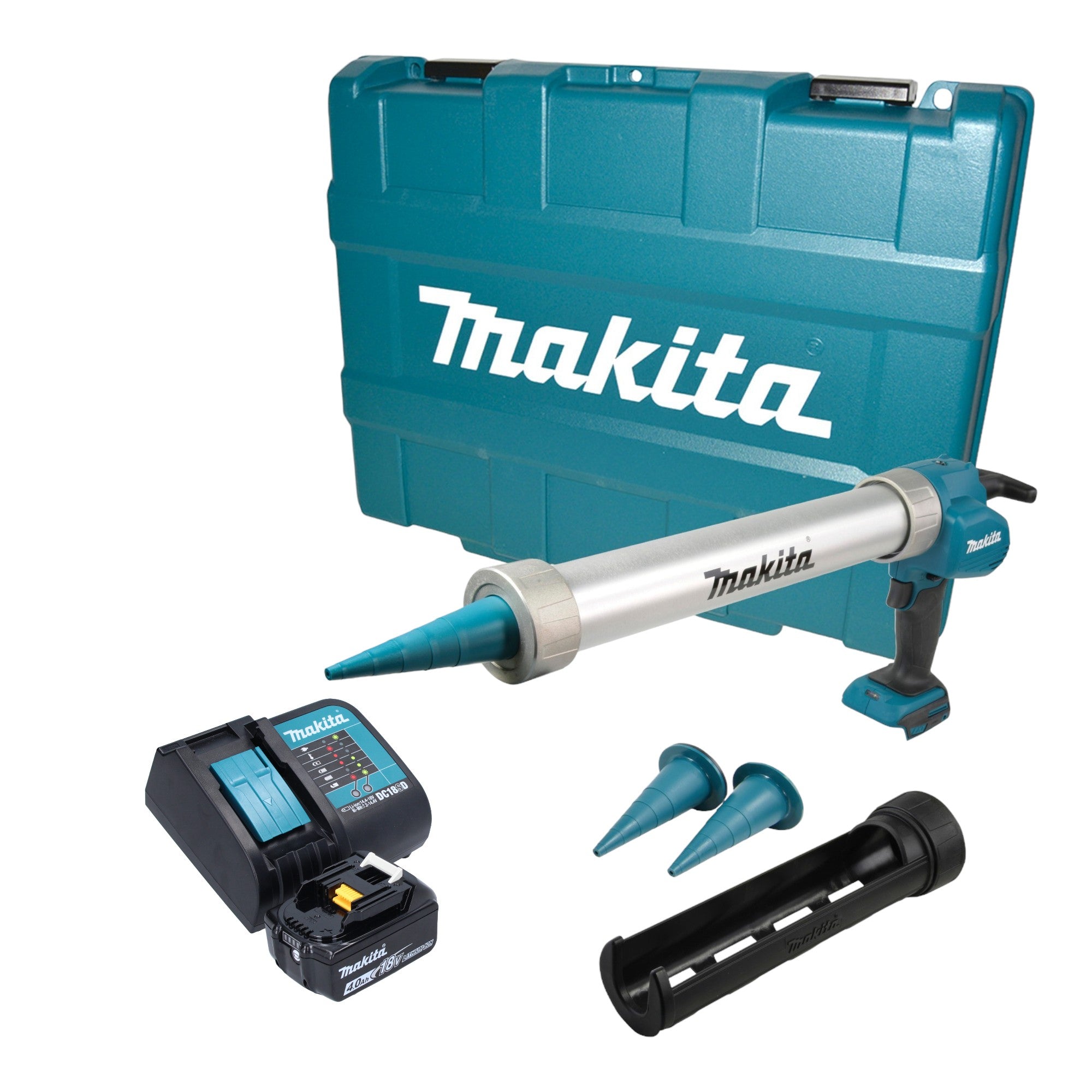 Makita DCG 180 SM1XK Akku Kartuschenpistole 18 V 300 600 ml 1x Akku 4 0 Ah Ladegeraet Koffer 0 - toolbrothers
