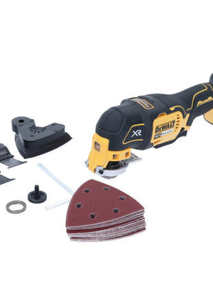 Multiherramienta oscilador a batería DeWalt DCS 355 N 18 V sin escobillas + set de accesorios 29 piezas + lámpara de batería DeWalt DCL 040 18V XR Li-Ion