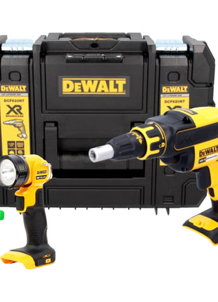 DeWalt DCF 620 NT atornillador para paneles de yeso a batería 18 V 30 Nm sin escobillas + TSTAK + lámpara de batería DeWalt DCL 040 18V XR Li-Ion