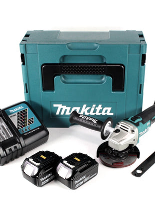 Makita DGA 454 RGJ Akku Winkelschleifer 18 V 115mm + 2x Akku 6,0Ah + Ladegerät + Makpac - Toolbrothers