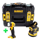 Lijadora excéntrica batería DeWalt DCW 210 NT 18V 125mm solo sin escobillas + TSTAK + lámpara batería DeWalt DCL 040 18V XR Li-Ion