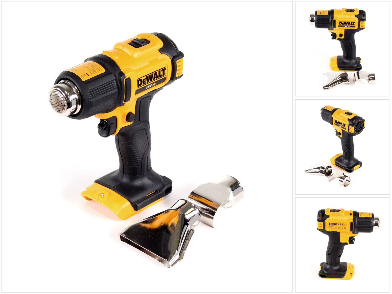 DeWalt DCE 530 N Akku Heissluftpistole 18V 530 C Solo Flaechen und Reflektorduese DeWalt DCL 040 18V XR Li Ion Akku Lampe 0 - toolbrothers